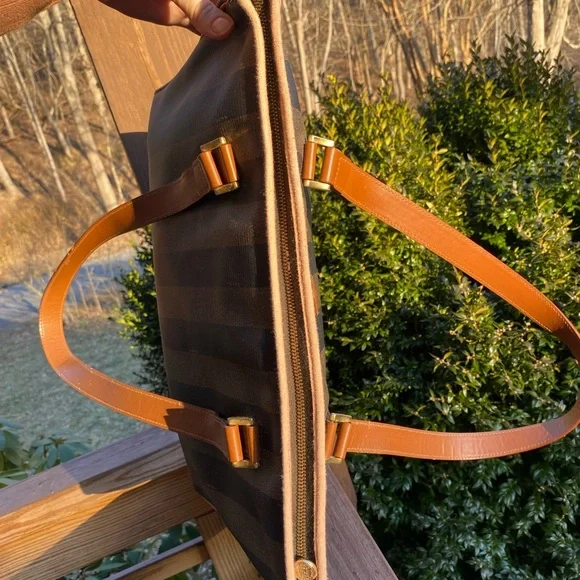 Fendi Pequin Striped shoulder Tote Bag - Picture 7 of 14